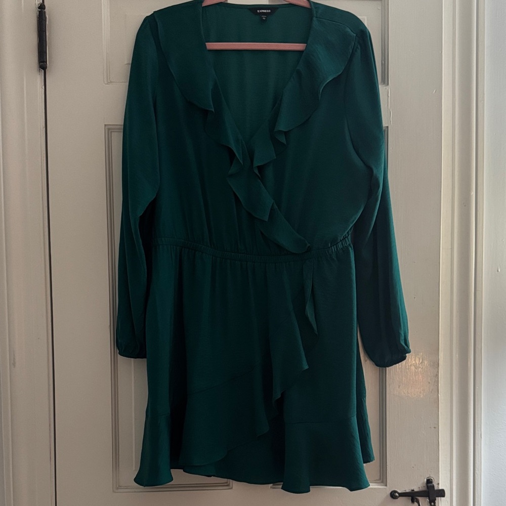 Express Teal Long Sleeve Dress